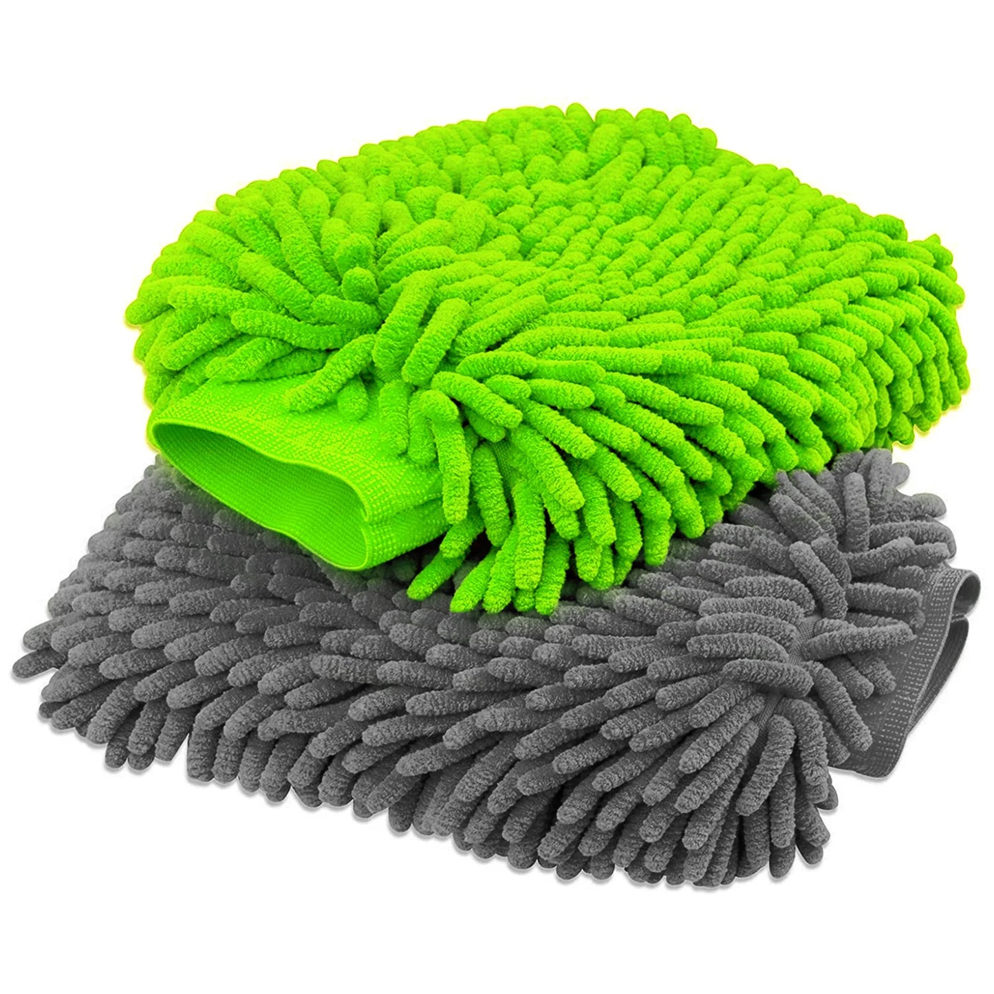 2Pcs Chenille Microfiber Premium Car Wash Mitt Scratch-Free Auto Wash Mitt